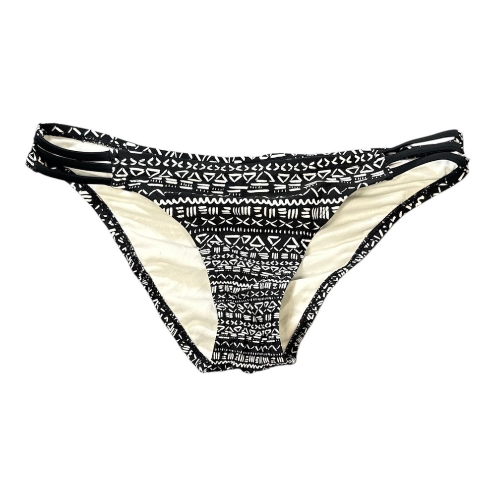 Xhilaration Women's Black White Tribal Print Strappyโ Bikini Bottoms M